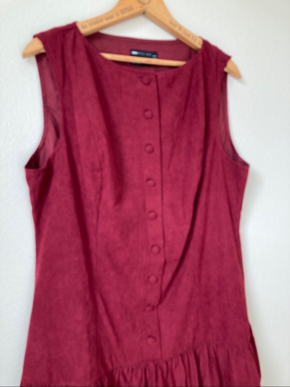 NWT ASOS design corduroy jumper drop waist button front dress sz 14 - Picture 3 of 8